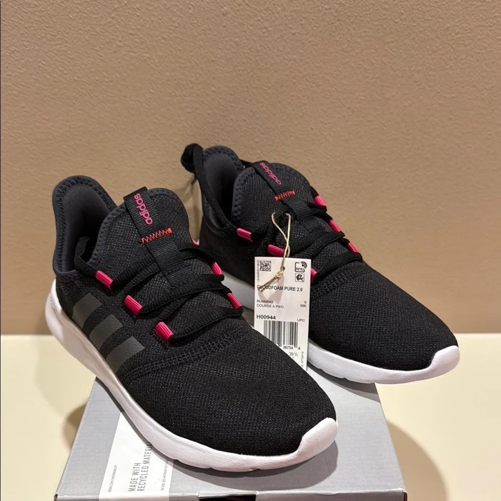 Adidas Cloudfoam Pure 2.0 Women’s Size 7.5 Running Black w/Hot Pink H00944-Z018 - Picture 3 of 16
